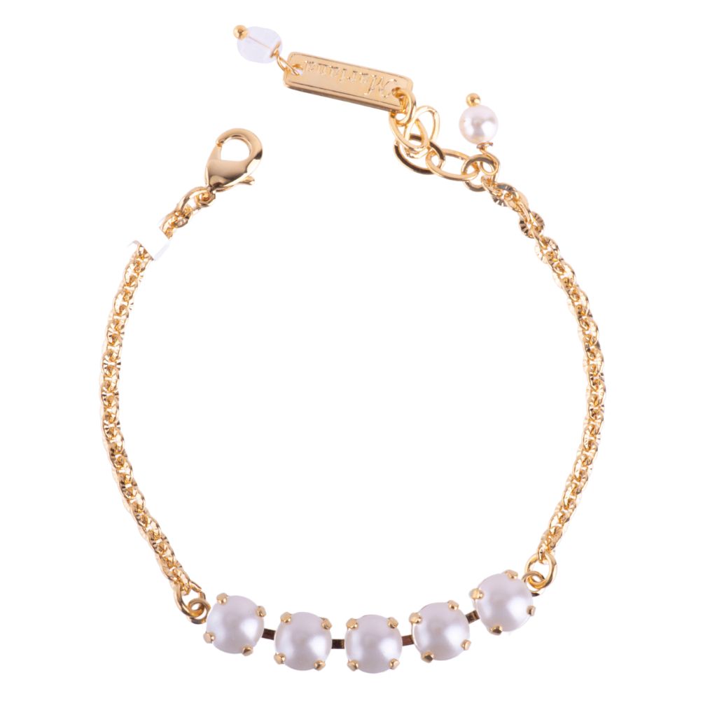 Medium Five Stone Chain Bracelet in "Pearl" *Custom*