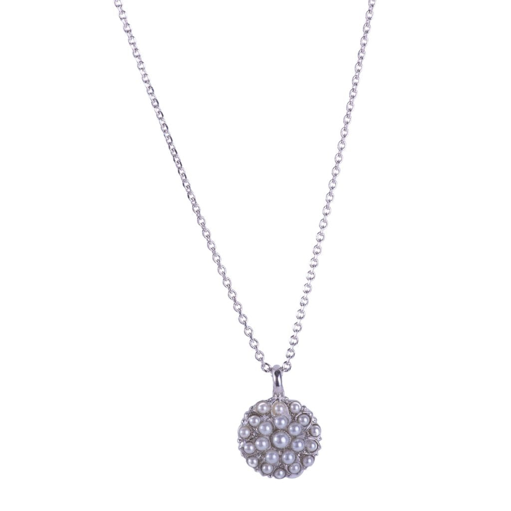 Star of David Pendant in "Coated Pearl"- Rhodium