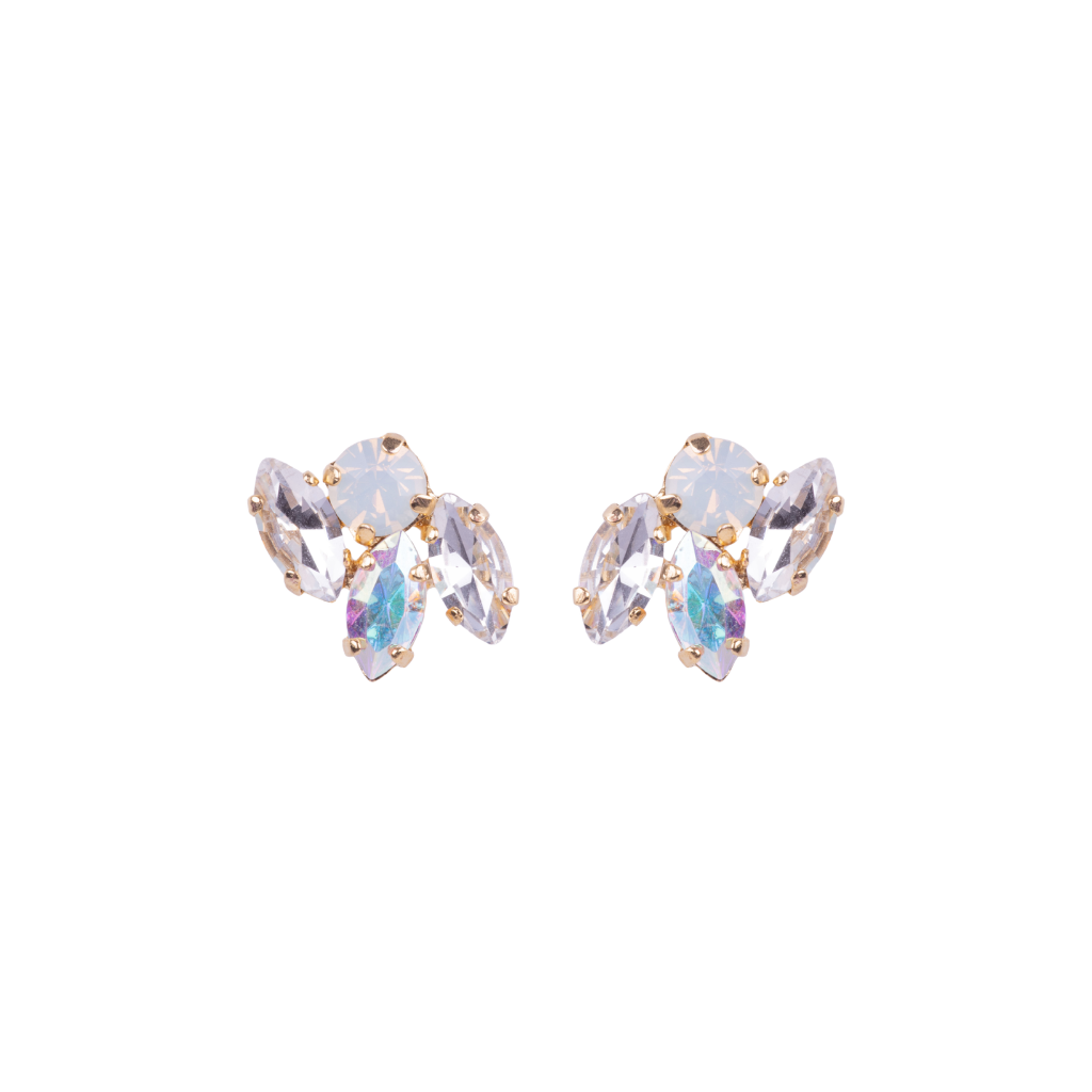Multi-Marquise and Round Earrings in "Clear" - Yellow Gold