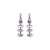Three Drop Marquise Leverback Earrings in "Clear" - Rhodium