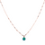 Large Round Single Stone Faux Opal Pendant in "Green Tourmaline" - Rose Gold
