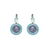 Halo Medallion Drop Leverback Earring in "Aegean Coast" - Rhodium