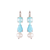 Mixed Shape Earrings in "Turquoise and Pearls" - Rhodium