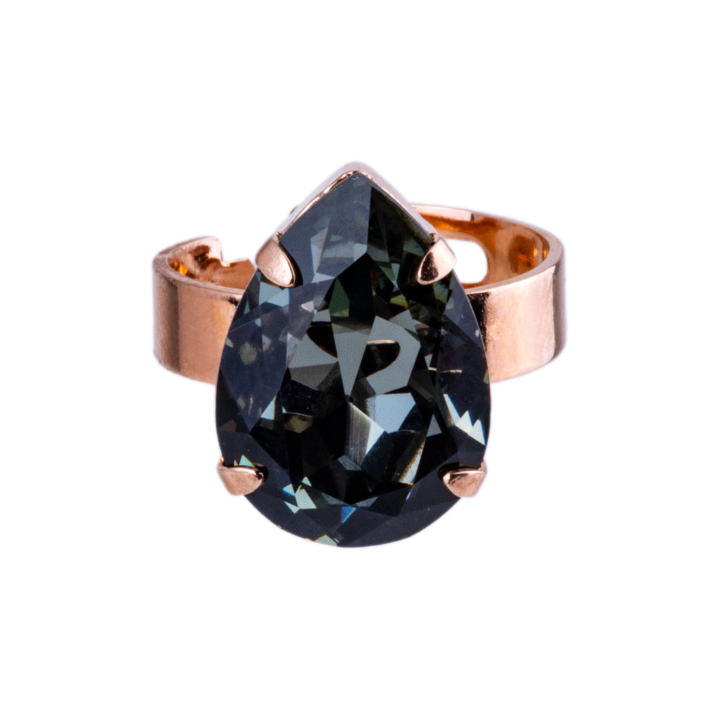 Pear Adjustable Ring in "Black Diamond" *Custom*