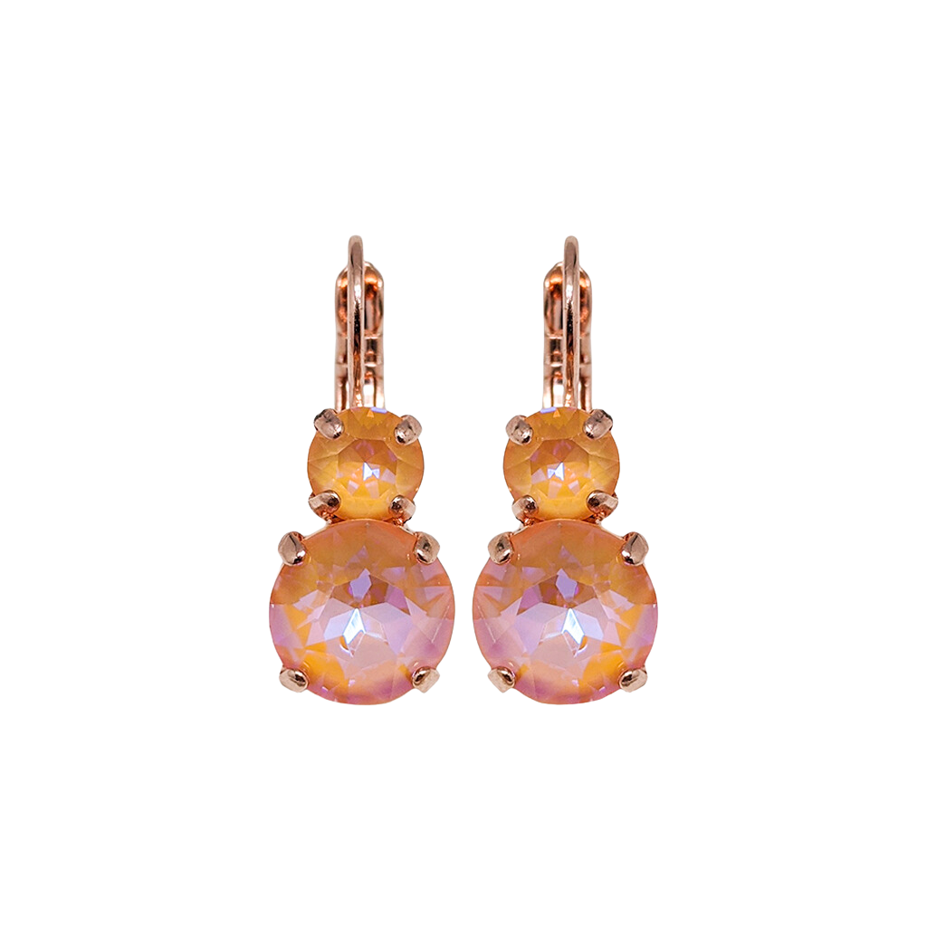 Double Round Leverback Earrings in Sun-Kissed "Peach" *Custom*