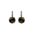 Large Leverback Earrings in "Smoky Quartz" - Antique Silver
