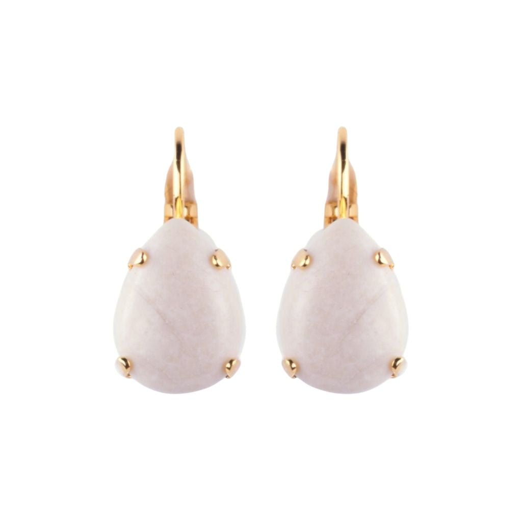 Pear Leverback Earrings in "Riverstone" - Yellow Gold