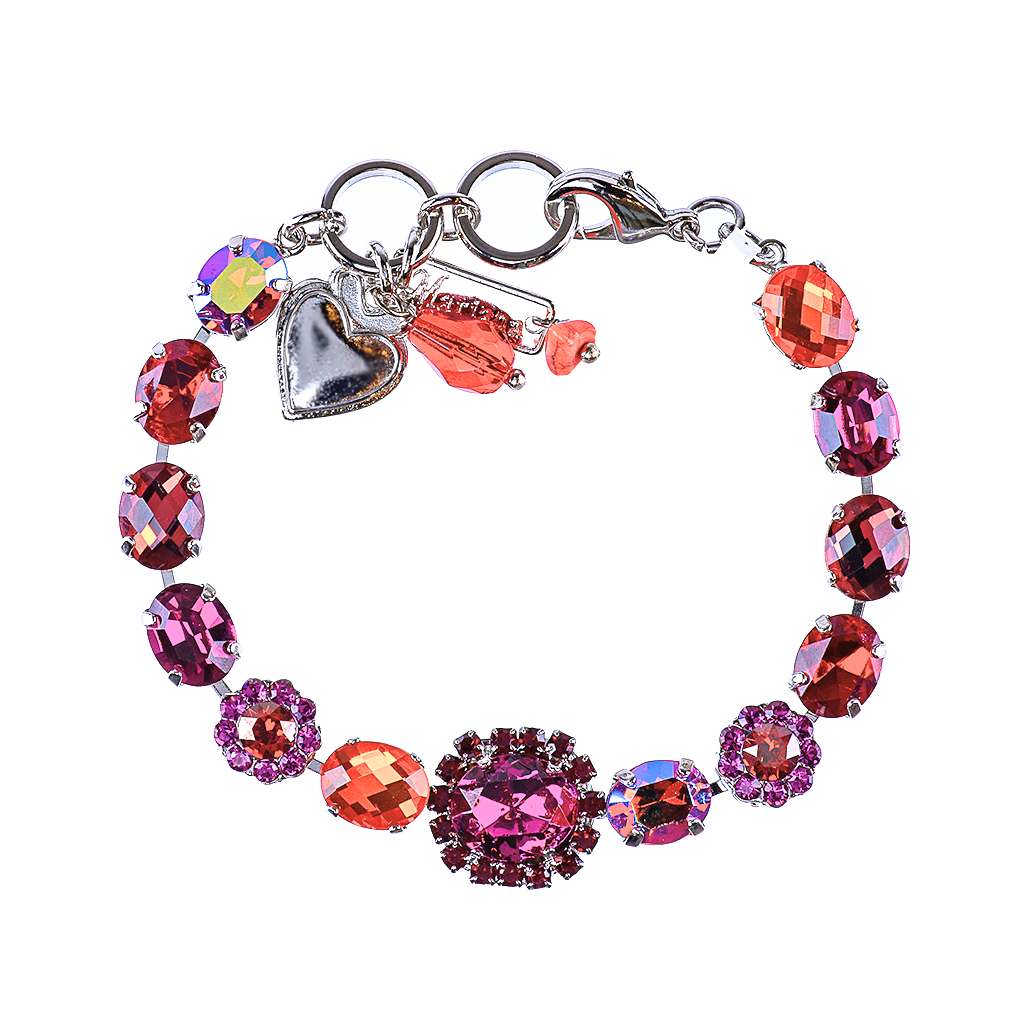 Oval and Cushion Cut Halo Bracelet in "Hibiscus" *Custom*