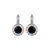 Large Halo Leverback Earrings in "Obsidian Shores" - Rhodium