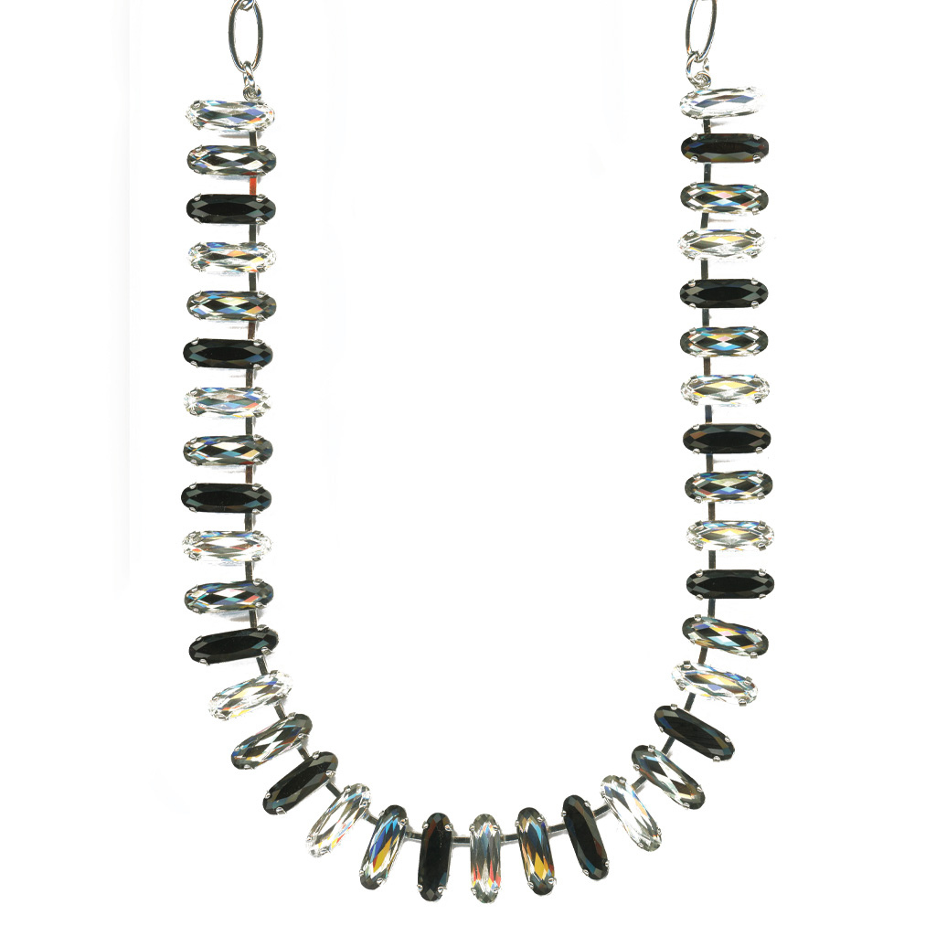 Long Oval Necklace in "Jet Diamond" *Custom*