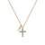 Petite Cross Pendant with Briolette in "On a Clear Day"- Yellow Gold
