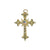Elegant Crystal Cross Charm in "Clear" - Yellow Gold