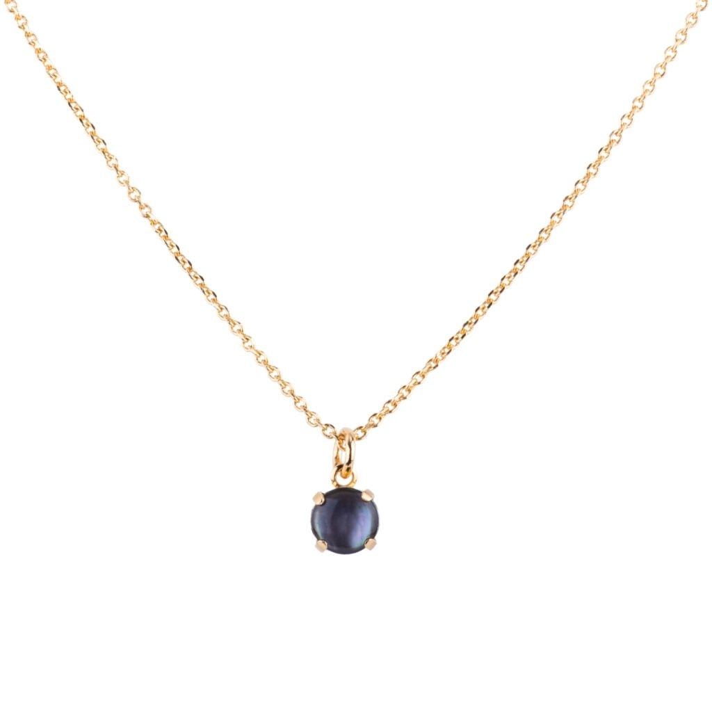 Medium Everyday Pendant in "Hematite" - Yellow Gold