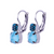 Medium Double Stone Leverback Earrings- "Blue Quartz" *Custom*