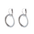 Large Open Circle Leverback Earrings in "Crystal Clear"- Antiqued Silver