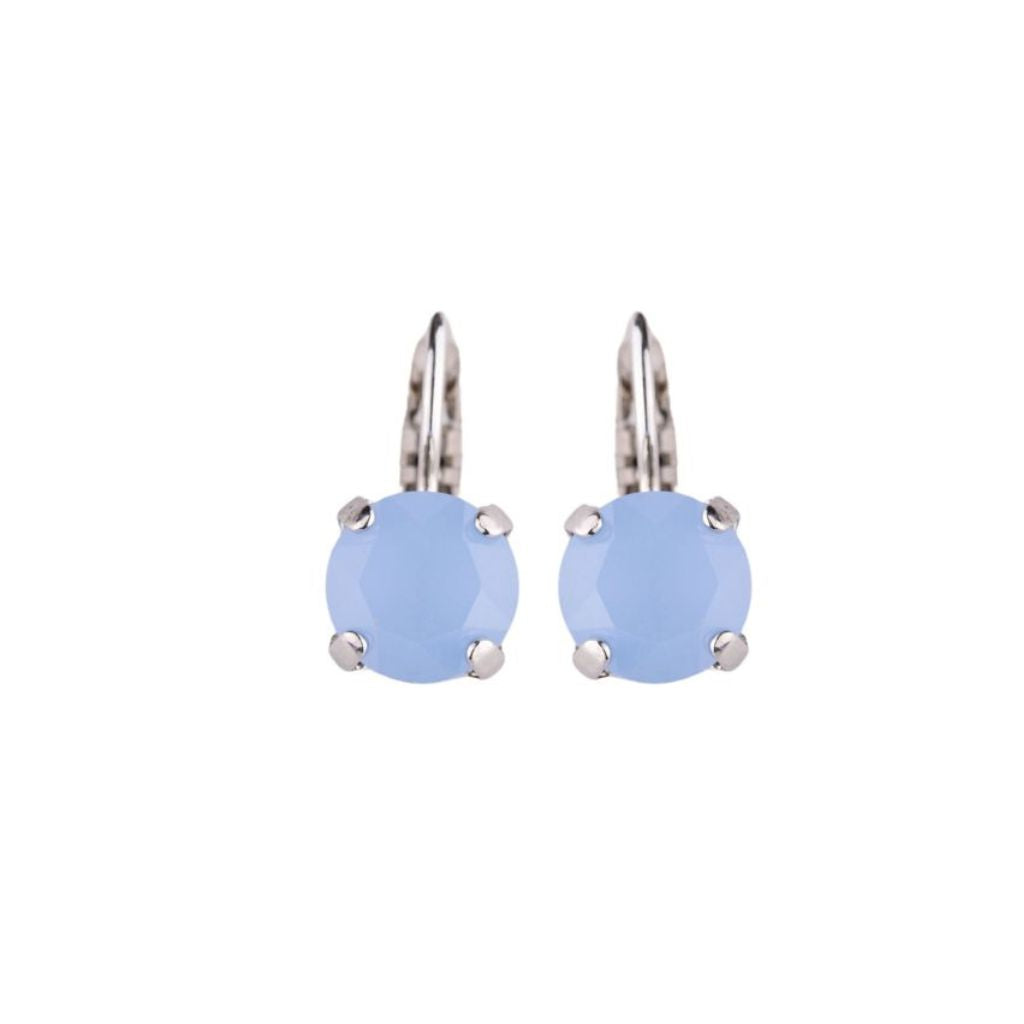 Medium Everyday Leverback Earrings in "Carolina Blue" - Rhodium