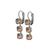 Petite Three Stone Leverback Earrings in Sun-Kissed "Horizon" *Custom*