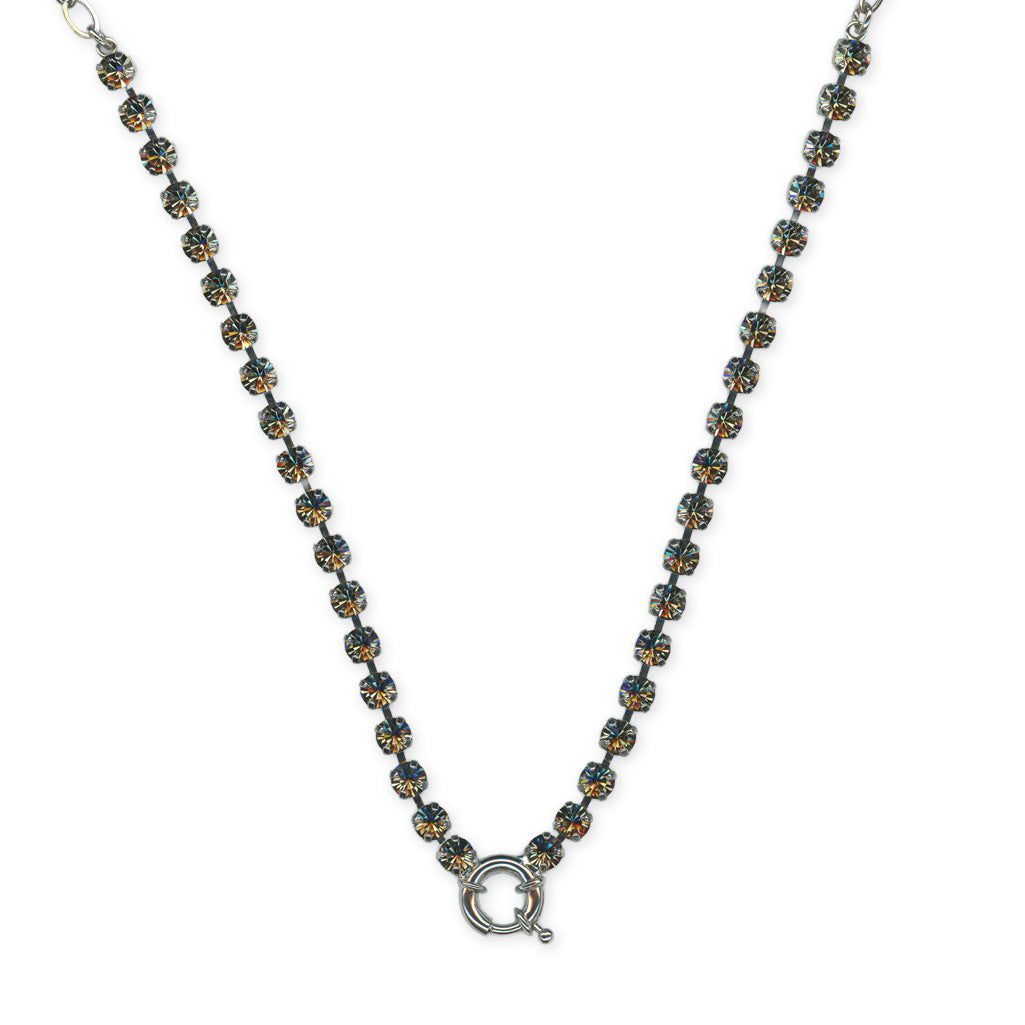 Petite Everyday Crystal Charm Chain - Choose Your Color - Rhodium
