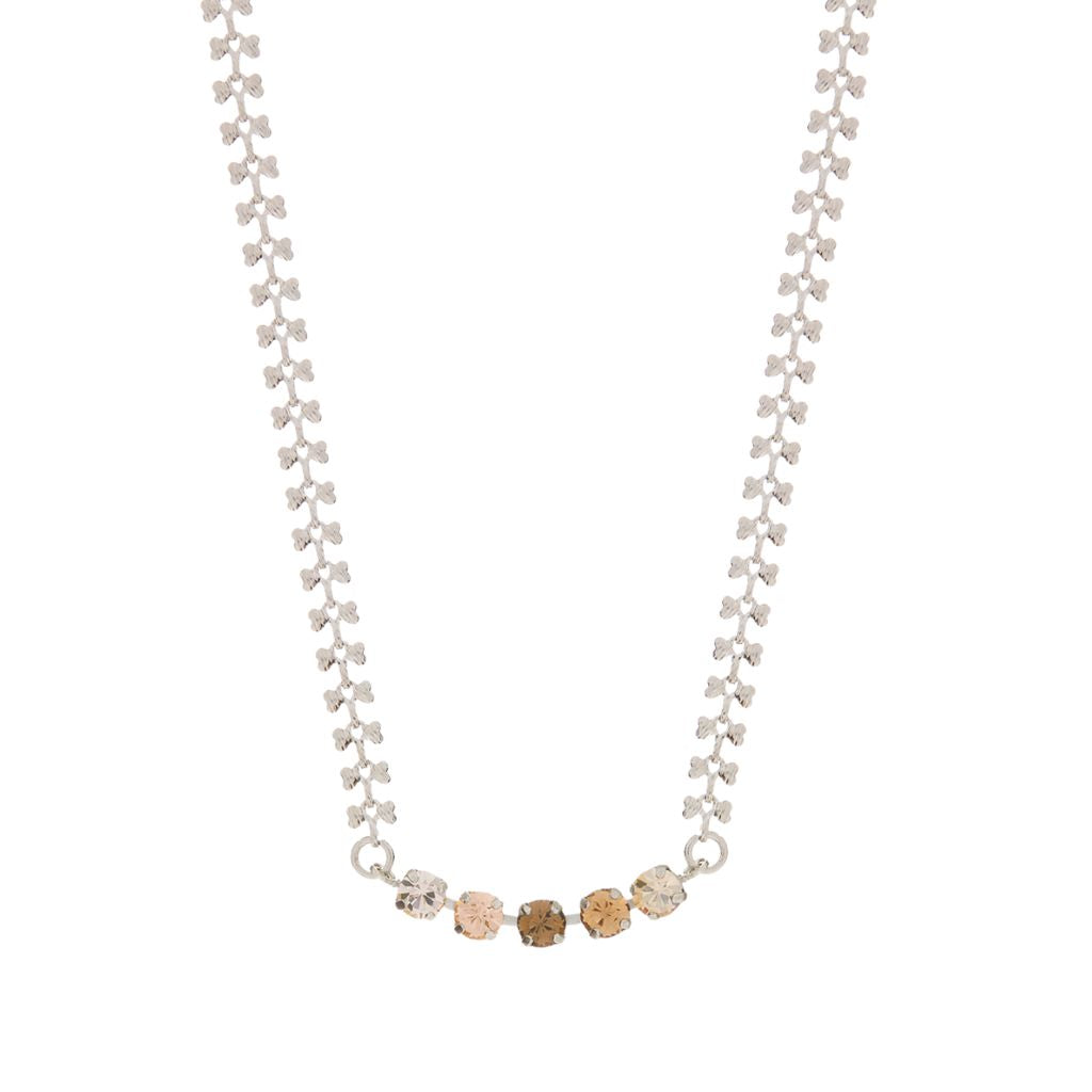 Five Crystal & Chain Choker Necklace in "Amaretto" *Custom*