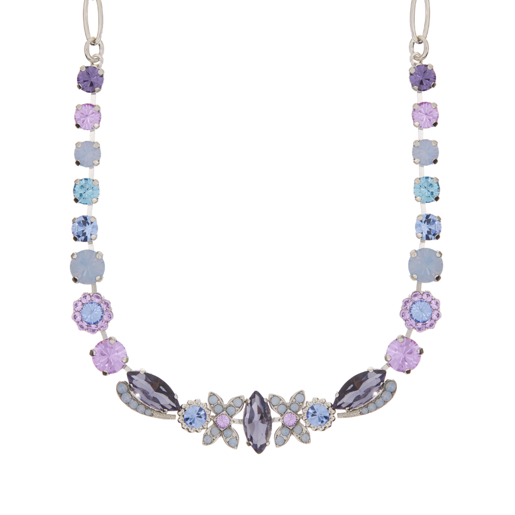 Marquise Necklace with Flower Adornments in  "Lavender Fields" *Custom*