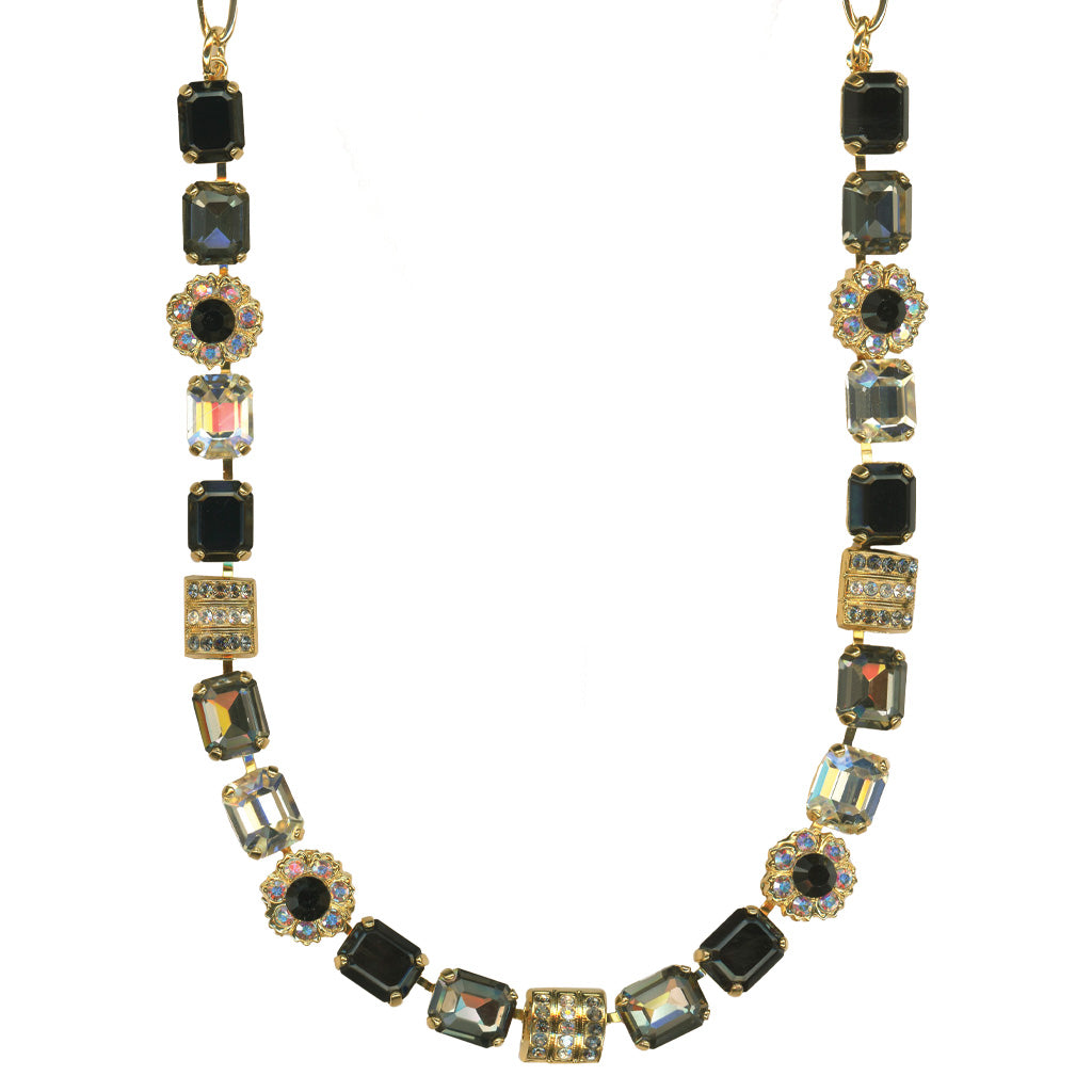 Medium Emerald Rosette Necklace in "Obsidian Shores" *Custom*