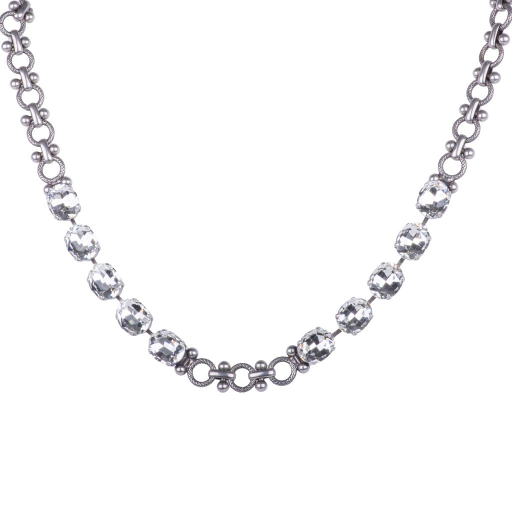 Large Oval Chain Necklace in "On A Clear Day" - Antique Silver