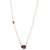 Pear Pendant with Decorated Chain in "Crushed Cranberry" - Yellow Gold