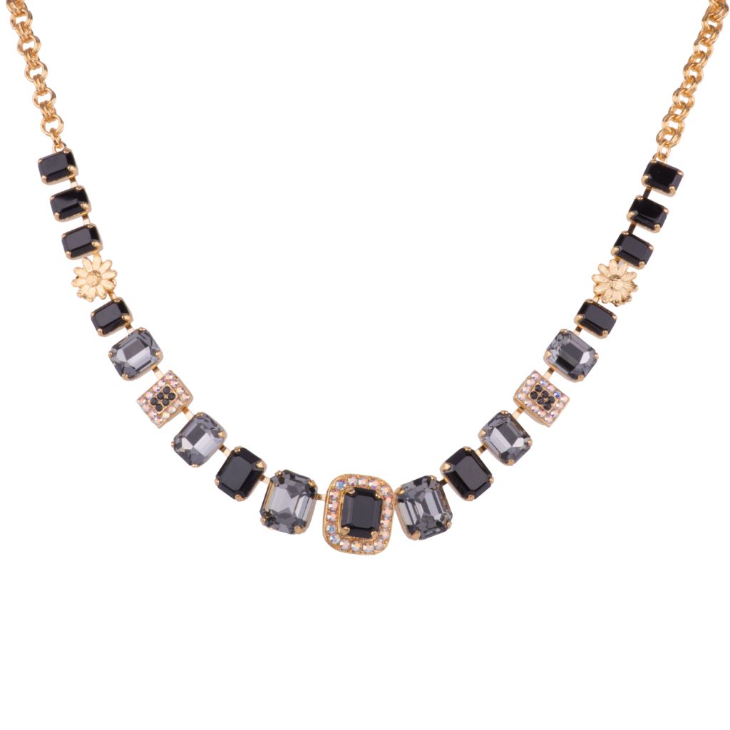 Large Emerald Necklace with Chain-Link in "Tuxedo" *Custom*