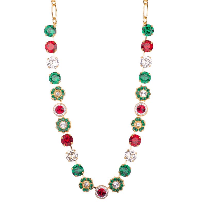 Large Elemental Necklace in "Holly" - Yellow Gold