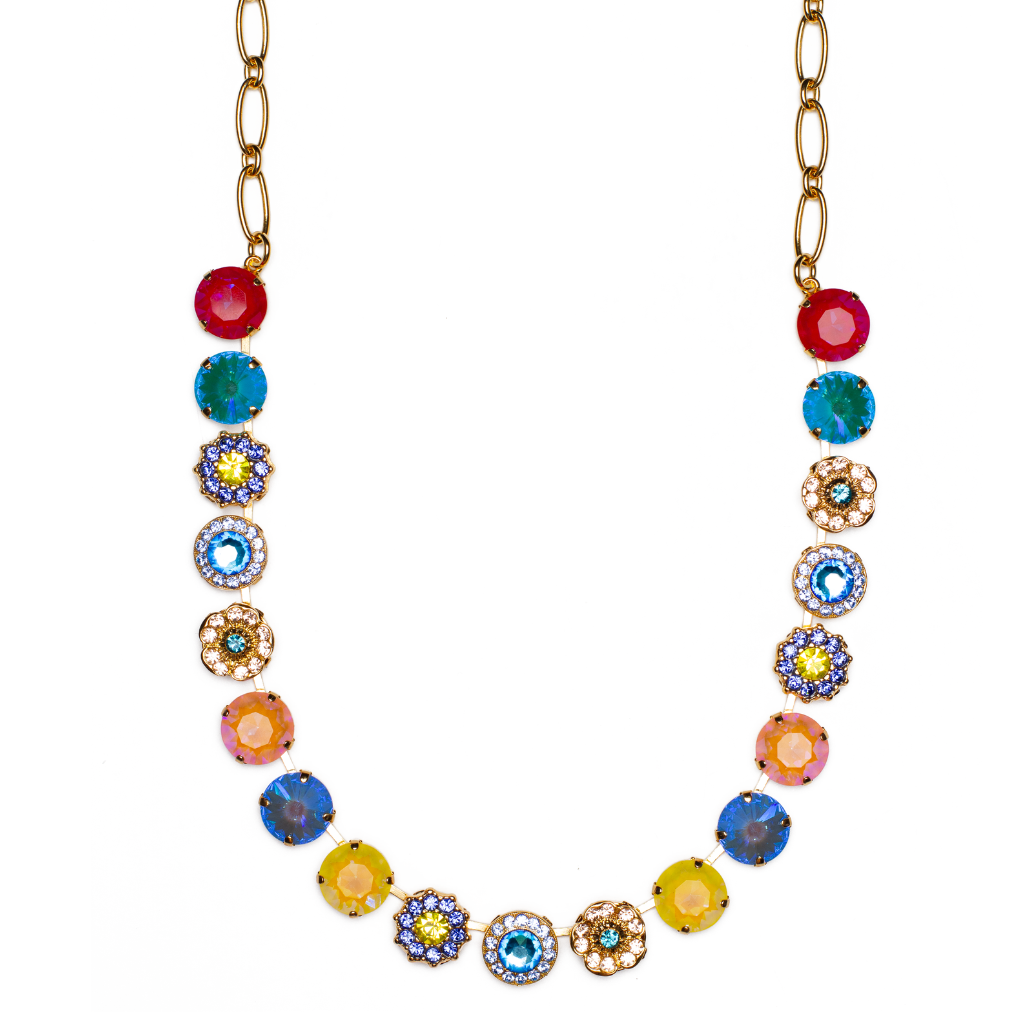 Large Rosette Rivoli Necklace in "Candy" *Custom*