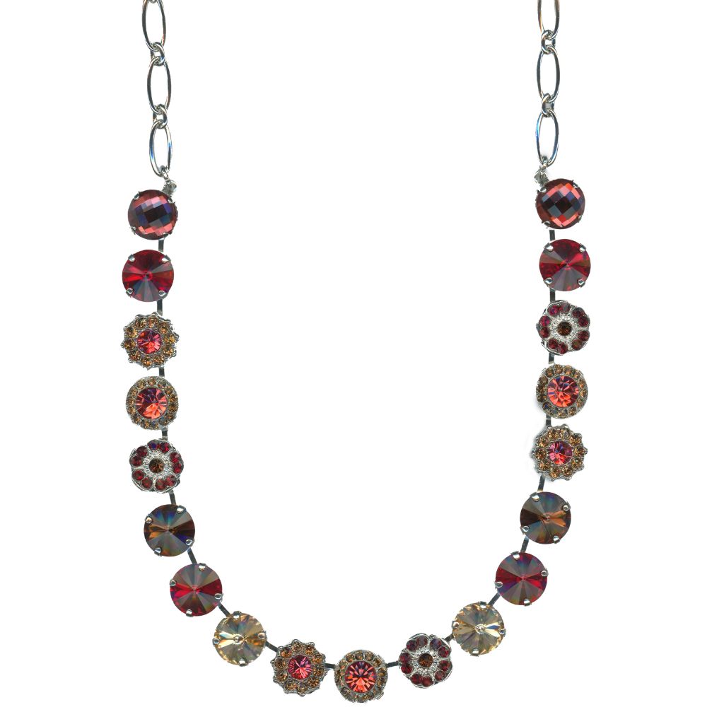 Large Rosette Rivoli Necklace in "Bonfire" *Custom*