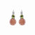 Large Double Stone Leverback Earrings "Sedona" - Antique Silver