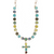 Large Daisy Necklace With Cross in "Vineyard Veranda" *Custom*
