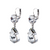 Cushion & Pear Drop Leverback Earrings in "Crystal Clear" - Antiqued Silver