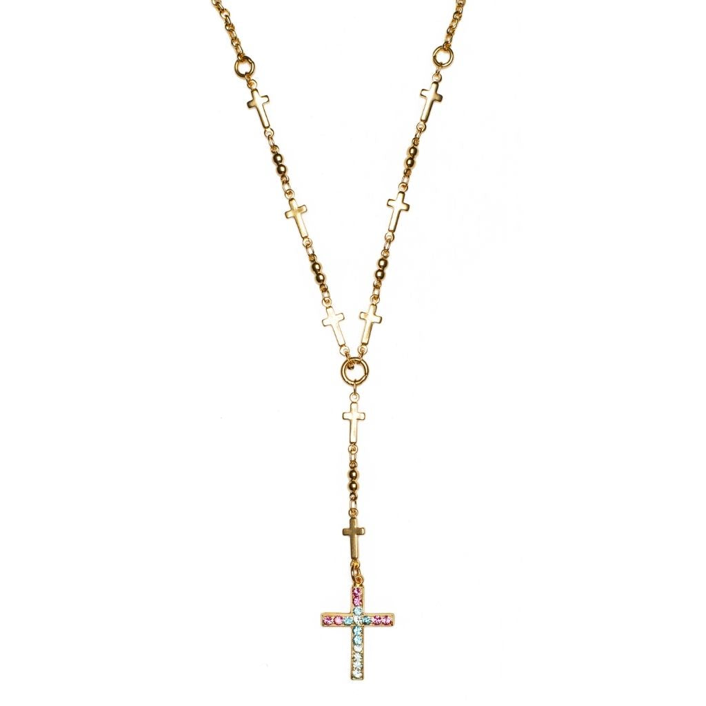 Cross Necklace in "Coral Cove" *Custom*