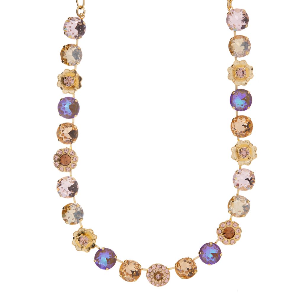 Large Pavé and Rosette Necklace in "Amaretto" *Custom*