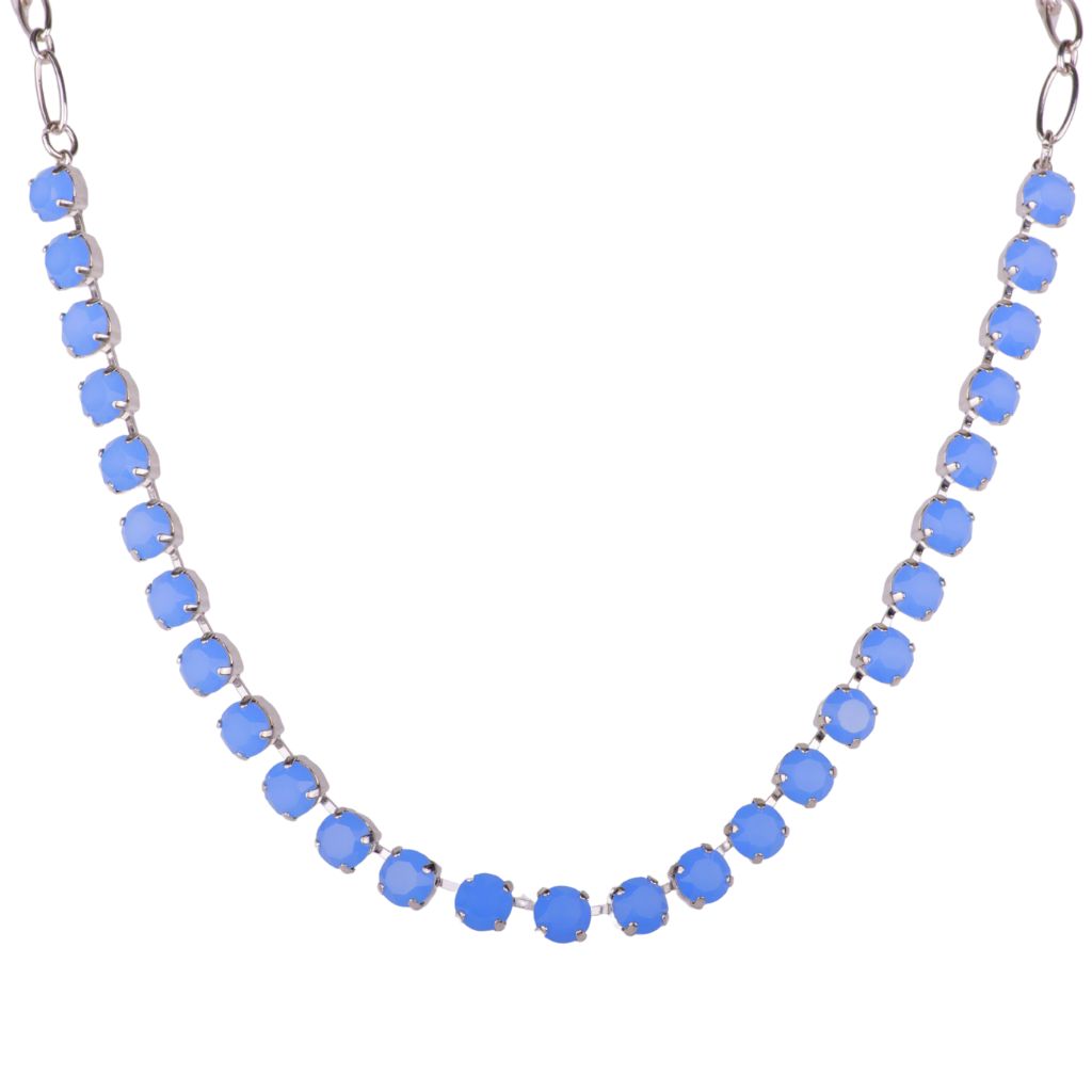 Medium Everyday Necklace in "Carolina Blue" - Rhodium