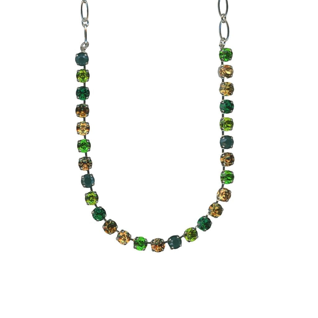 Medium Everyday Necklace in "Evergreen" - Rhodium