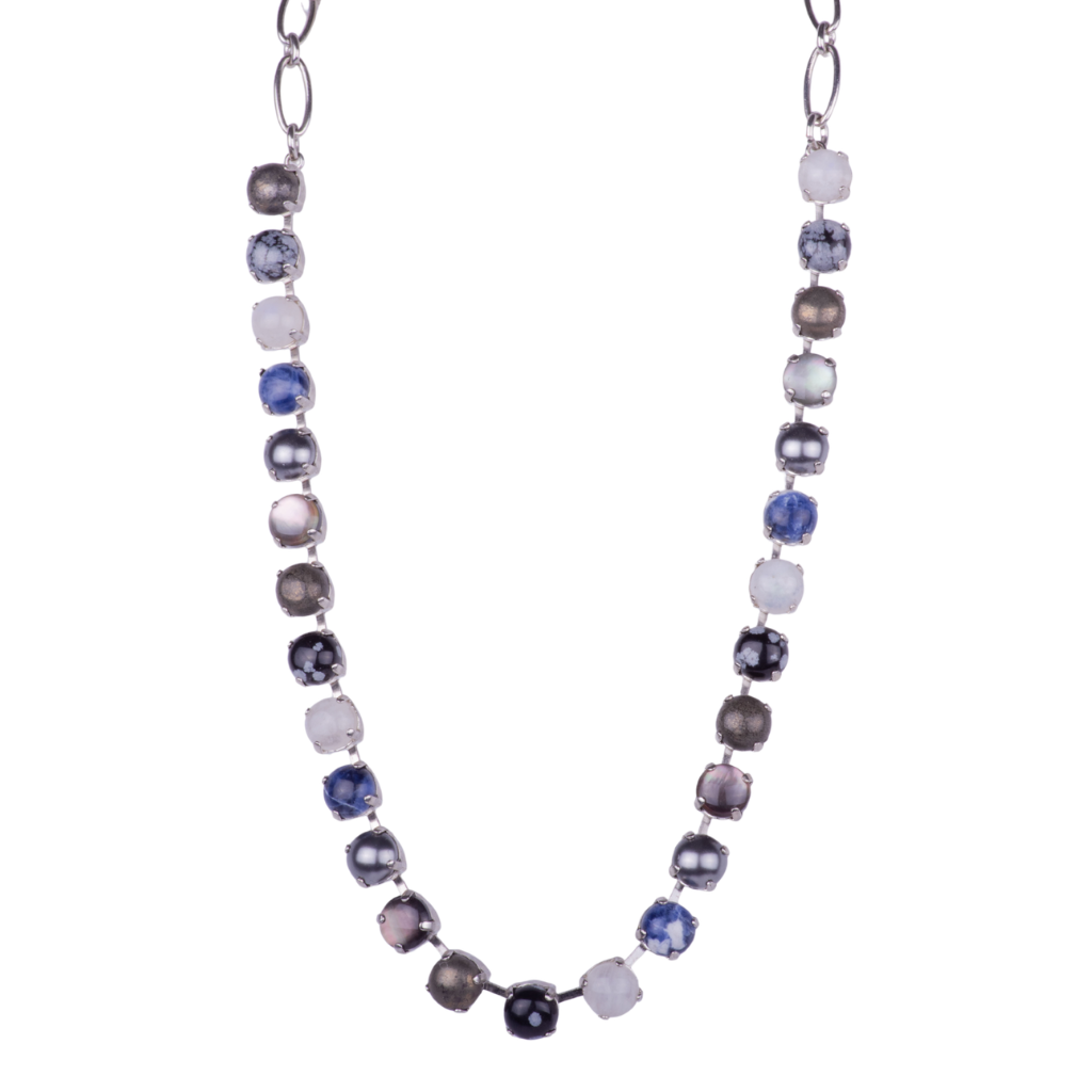 Medium Everyday Necklace "Nightfall" - Rhodium