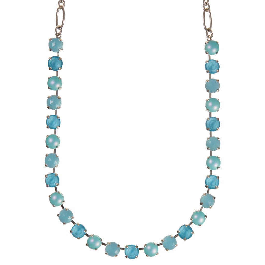 Medium Everyday Necklace in "Crystal Blue" - Rhodium
