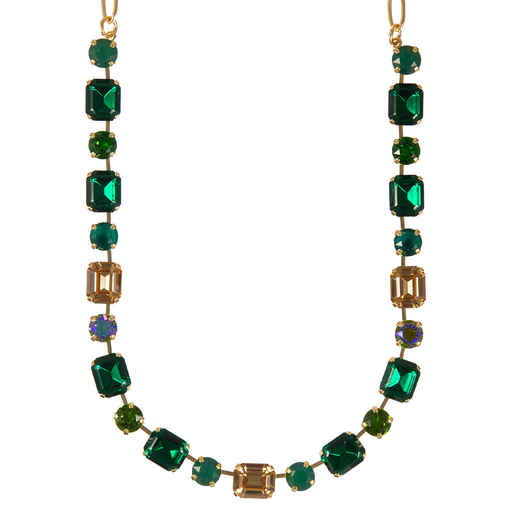Medium Emerald and Round Necklace in "The Green Room" *Custom*