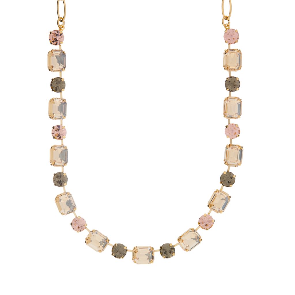 Medium Emerald and Round Necklace in "Champagne Kisses" *Custom*