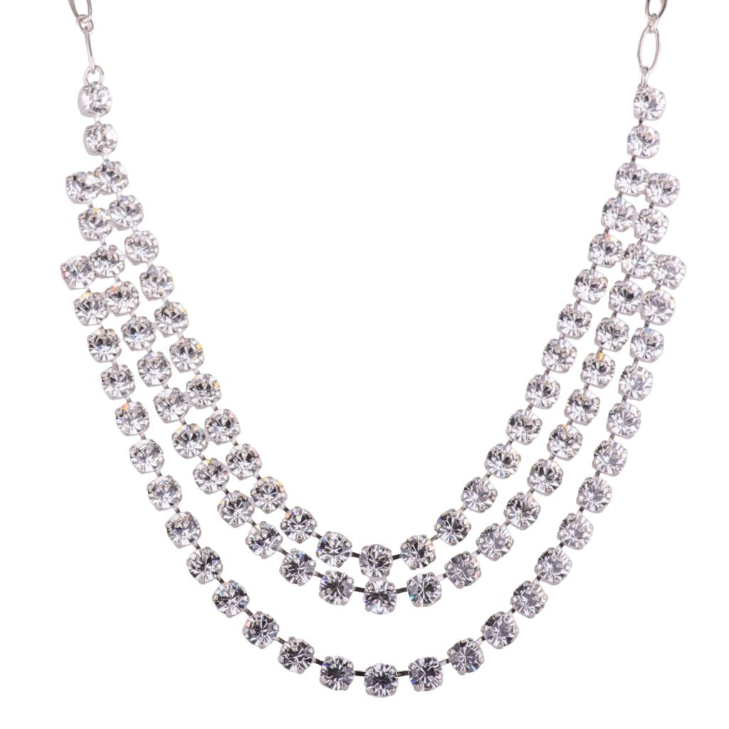 Round Triple Row Bridal Necklace in "On a Clear Day" *Custom*
