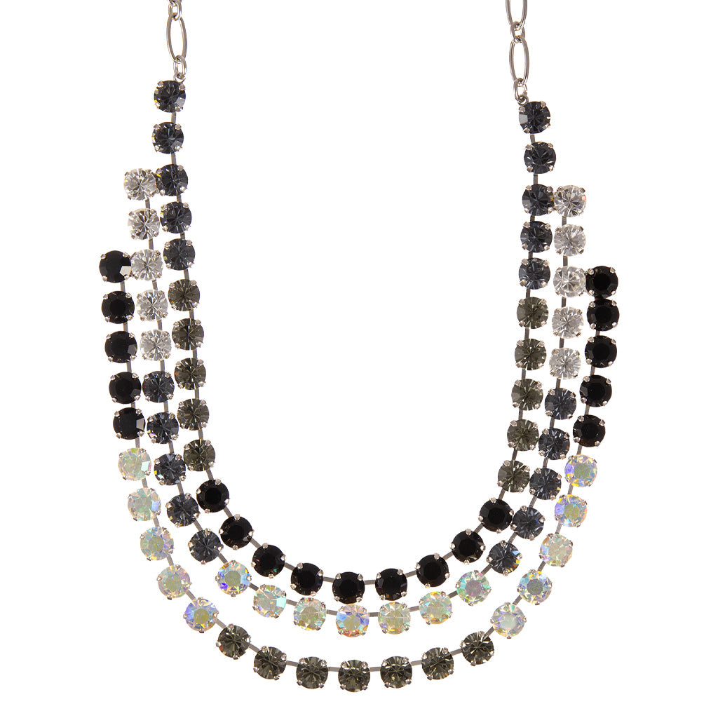 Round Triple Row Necklace in "Obsidian Shore" *Custom*
