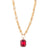 Extra Luxurious Halo Emerald Cut Pendant with Byzantine Chain in "Holiday" *Custom*
