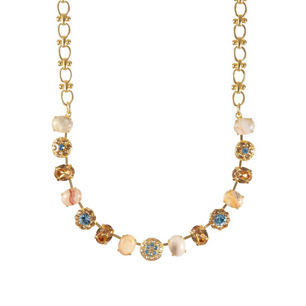 Medium Oval Elemental Necklace in "Bourbon & Brass"