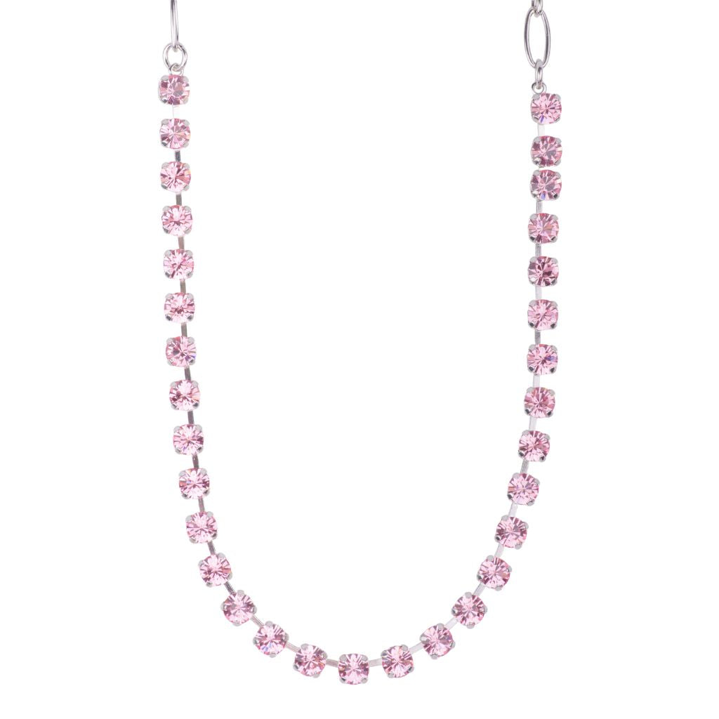 Small Everyday Necklace in "Light Rose" - Rhodium