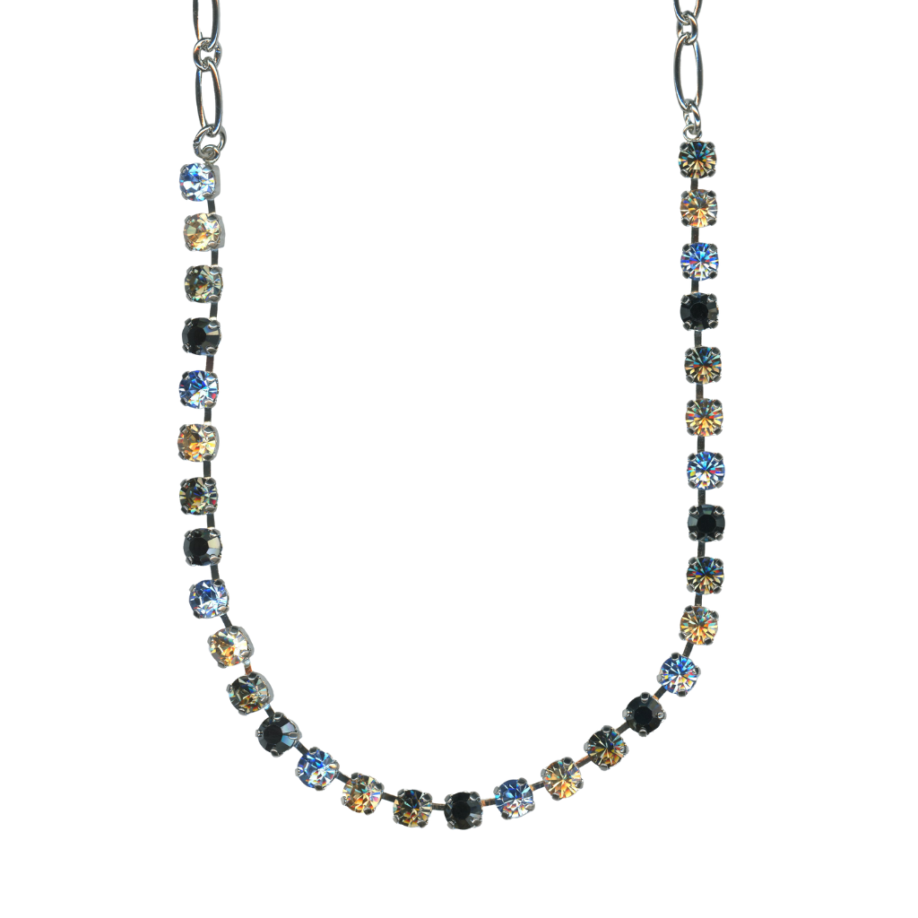 Small Everyday Necklace in "Morning Mist" - Rhodium