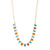 Petite Emerald Everyday Necklace in "Aquamarine and Topaz" - Yellow Gold