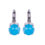 Large Round Leverback Earrings in "Blue Quartz" *Custom*
